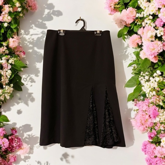 Apostrophe Essentials Black Skirt with Lace Insets - Picture 15 of 15